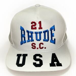 Rhude RSC USA White Hat Baseball Cap Authentic Retail $248